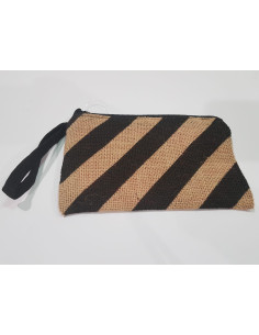 Estuche arpillera rayas negras