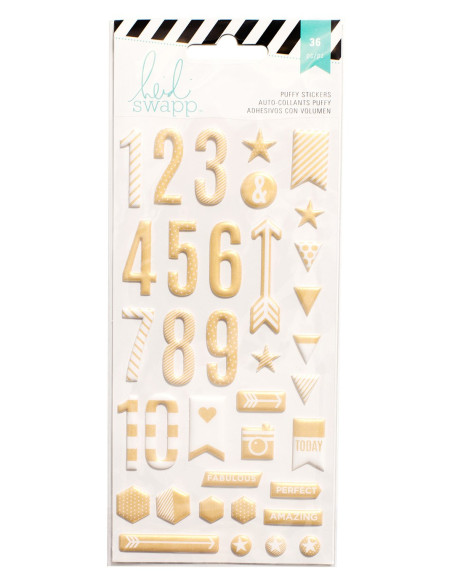 Pegatina alfabeto Dorado de Heidi Swapp puffy