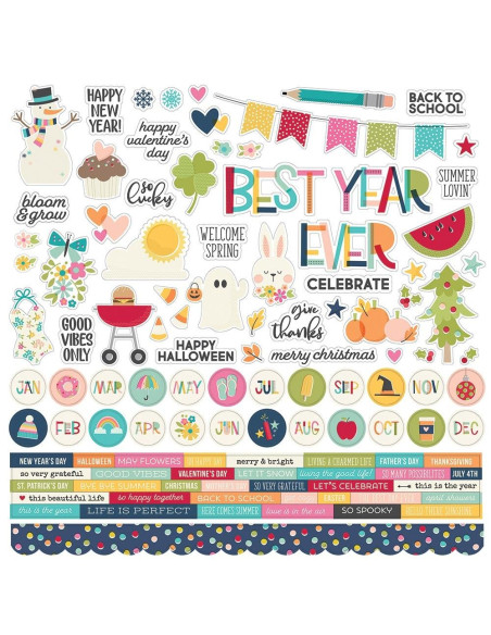 Hoja de pegatinas Best Year Ever