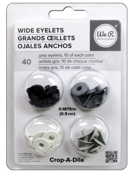Wide Eyelets 3/16" grises