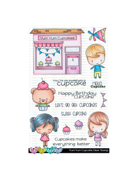 C.C. Designs sello yum yum cupcake