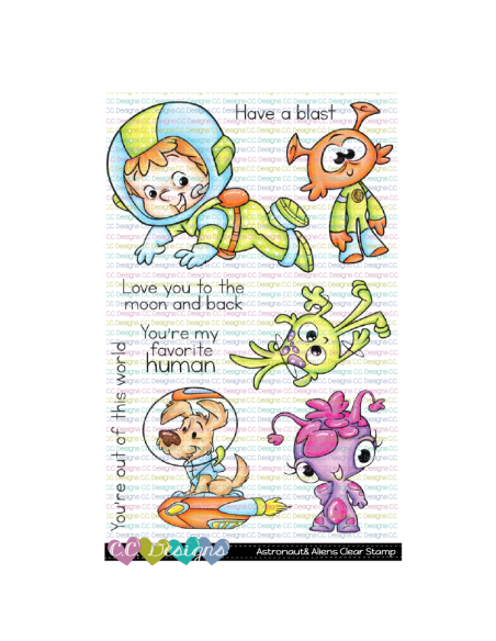 C.C. Designs sello astronaut & aliens