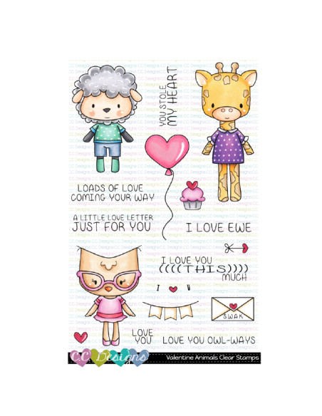 C.C. Designs sello VALENTINE ANIMALS