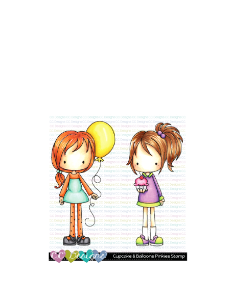 C.C. Designs sello CUPCAKES & BALLOONS