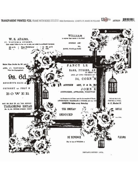 acetato frame with roses de 13arts