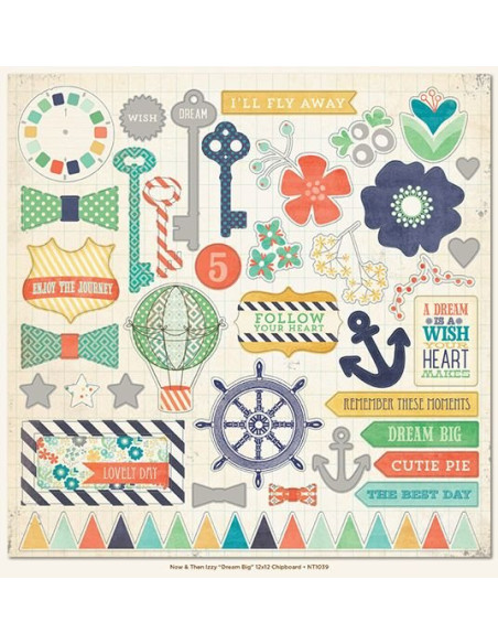 Dream Big Now and Then Chipboard