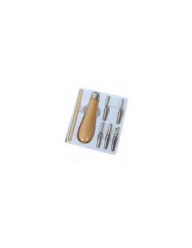 KIT MANGO MADERA LINOLEO + 5 GUBIAS