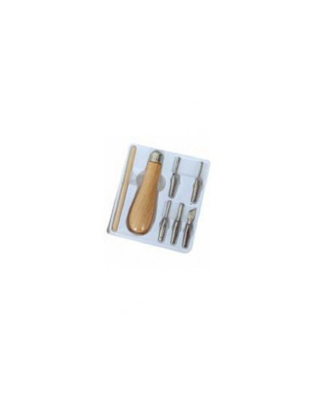 KIT MANGO MADERA LINOLEO + 5 GUBIAS