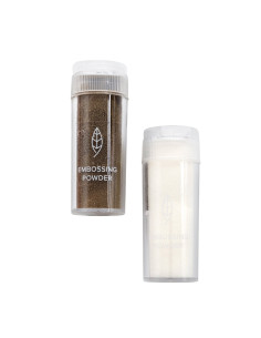 Set de polvos embossing Transparente y Oro quill de we r 2