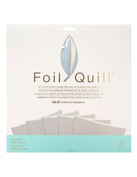 hojas plateadas de 12x12  foil quill de we r