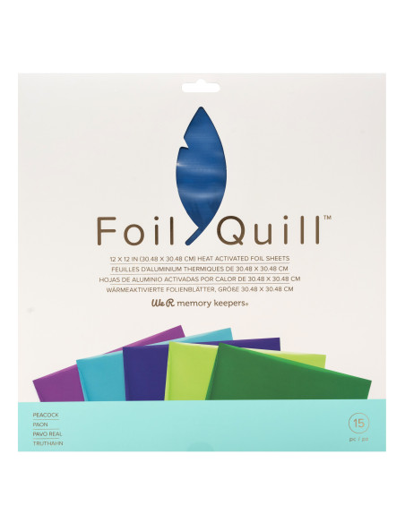 hojas azul de 12x12  foil quill de we r