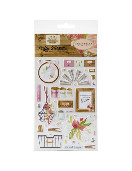 pegatinas puffy farmhouse market carta bella