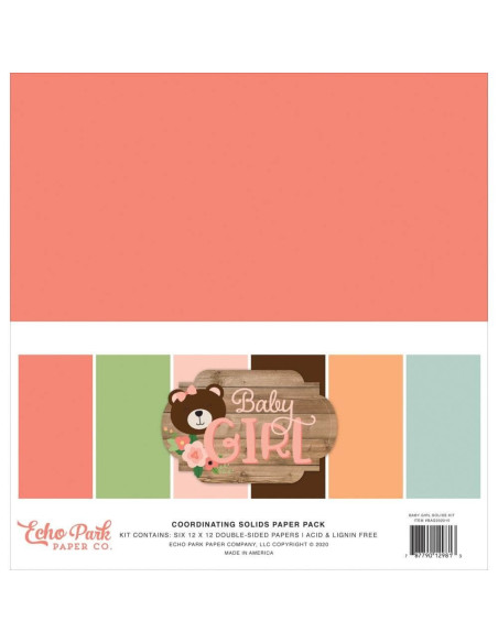 kit papeles sólidos baby girl de echo park