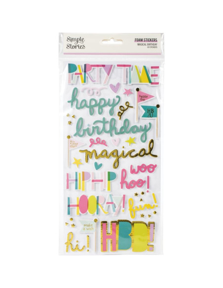 pegatinas foam magical birthday de simple stories