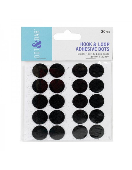 Puntos adhesivos Dot and Dab Hook & Loop - Negro