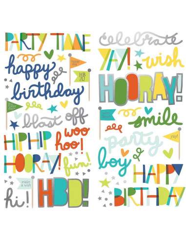 pegatinas foam Birthday Blast simple stories