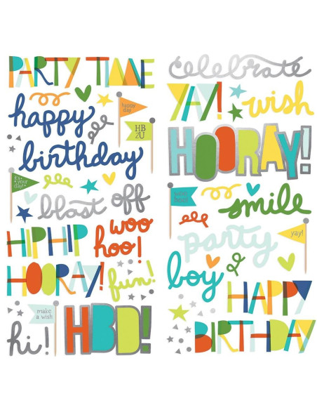 pegatinas foam Birthday Blast simple stories