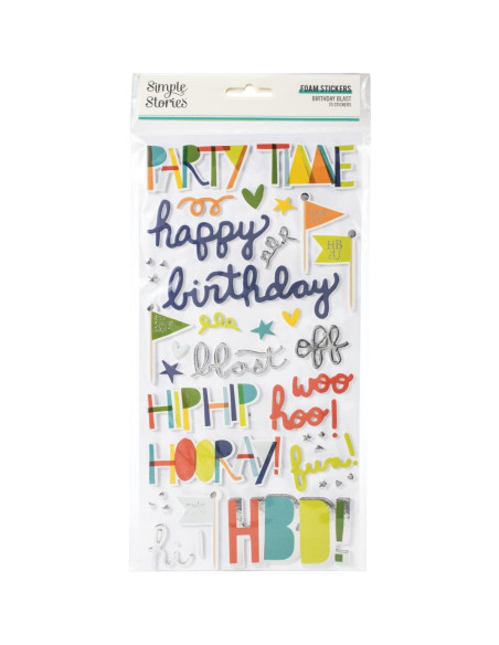 pegatinas foam Birthday Blast simple stories
