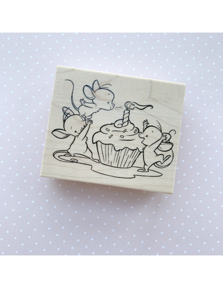 Sello ratones cumple Impronte