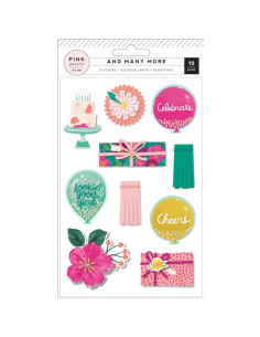 pegatinas 3d puffy and many more pink paislee
