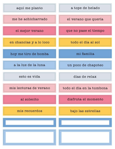 set de pegatinas  el mejor verano de sami garra