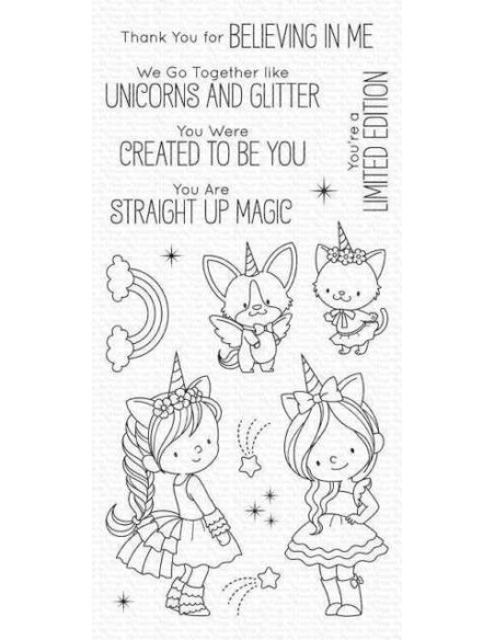 Sello mft unicorns and glitter