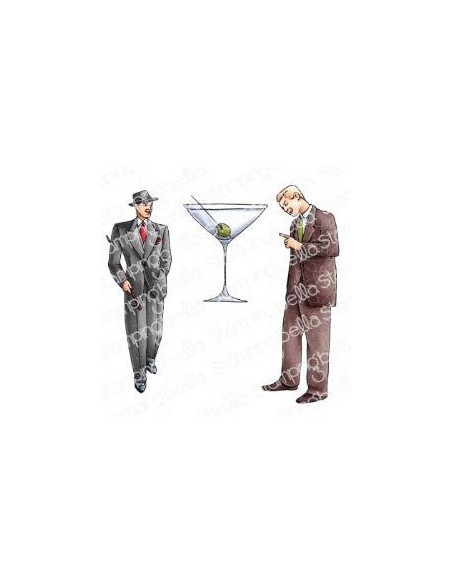 Sello Stampingbella vintage here kitty set