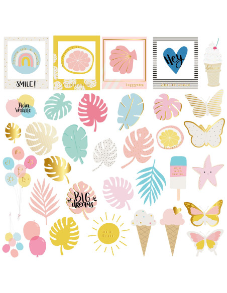 Troquelados etiquetas summer stories de Mintopía