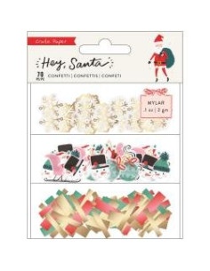 Confetti Set Mylar Hey, Santa crate paper