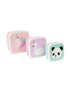 3 Cajas Almuerzo Unicornio y Amigos
