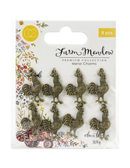 Colgantes Metálicos gallos Farm Meadow