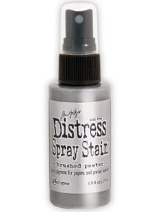 Tinta Distress en spray Brushed Pewter, de Tim Holtz