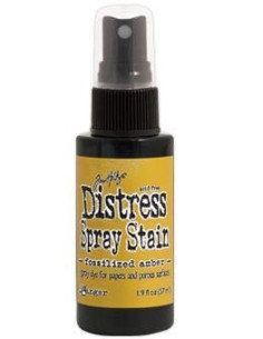 Tinta Distress en spray Fossilized Amber, de Tim Holtz