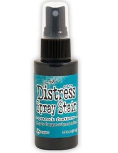 Tinta Distress en spray Peacock Feathers, de Tim Holtz