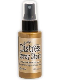 Tinta Distress en spray Tarnished Brass, de Tim Holtz