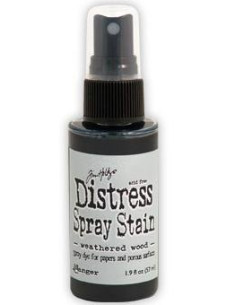Tinta Distress en spray Weathered Wood, de Tim Holtz