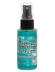 Tinta spray Distress Oxide Peacock Feathers, de Tim Holtz