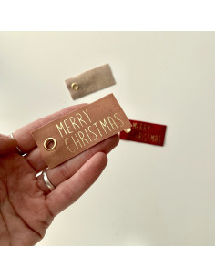 Etiqueta tela navidad Salmón
