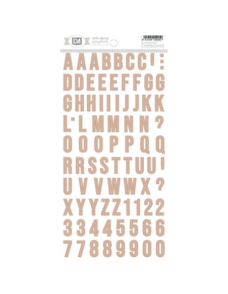 Chipboard alfabeto rosa decoman
