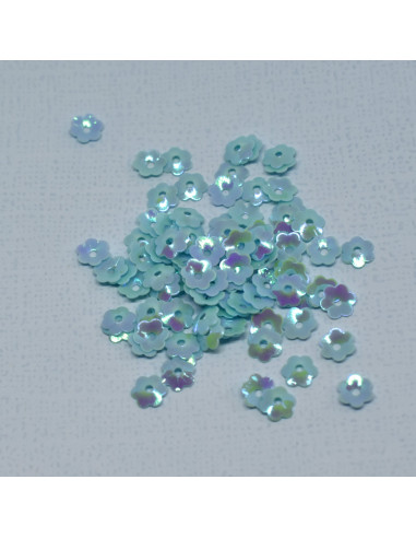 Caja lentejuelas flores verde agua de Ohnaif