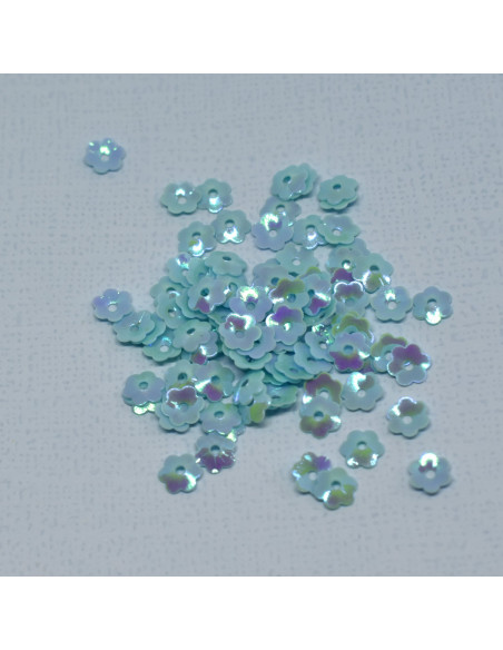 Caja lentejuelas flores verde agua de Ohnaif