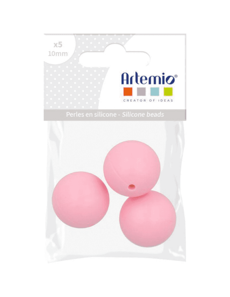 Perlas de silicona 15mm rosa bebé