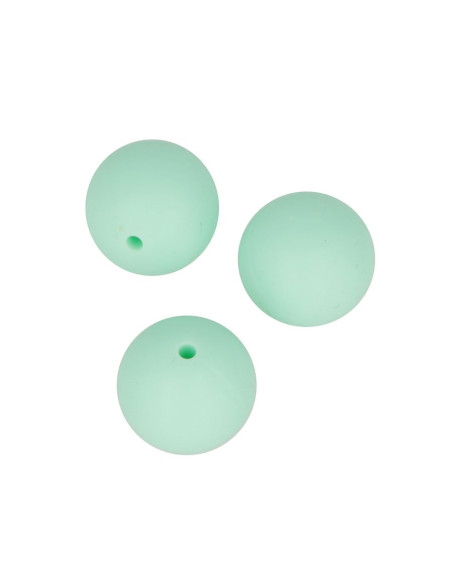 Perlas de silicona 15mm verde mint