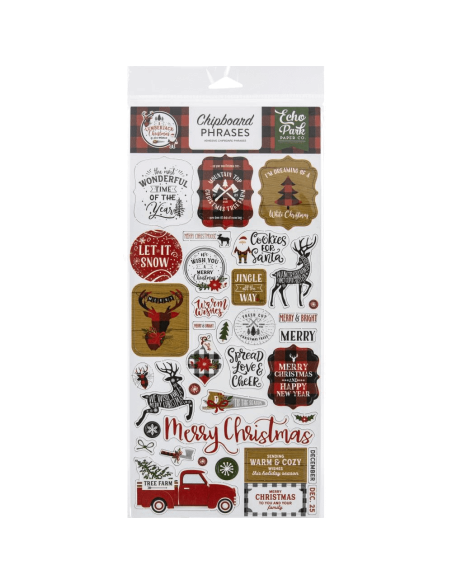 Pegatinas Chipboard Lumberjack Christmas de Echo Park