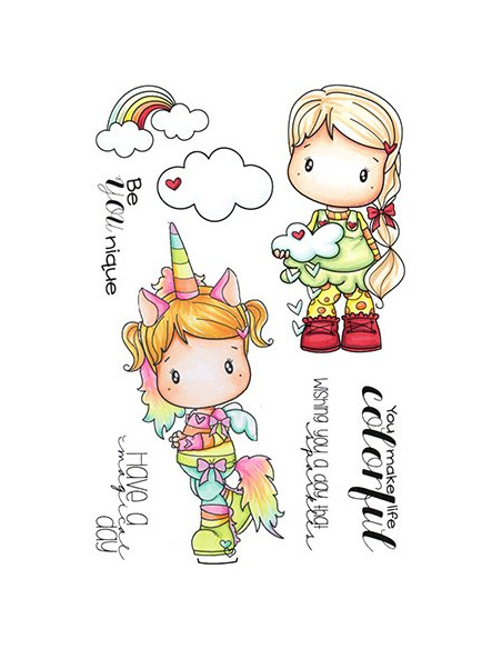 C.C. Designs sello Unicorn & Rainbow