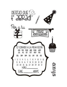 Sello Feliç Aniversari de Artist decor