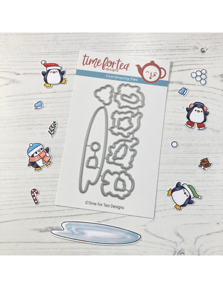 Troquel Skating by Penguins de Time for Tea desings