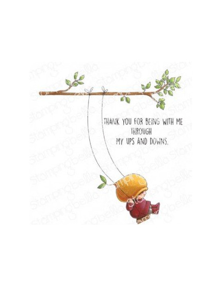 Sello Stampingbella bundle girl on a swing