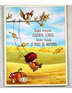 Sello Stampingbella bundle girl on a swing 2