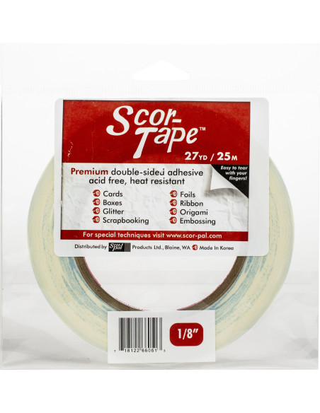 Cinta doble cara 1/8" de Scor-Tape